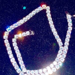 New Tennis Necklace 18K White Gold Plated 5A 4.0mm Round Cubic Zirconia